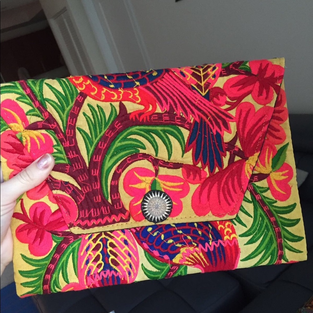 Handmade Embroidered Thai Clutch